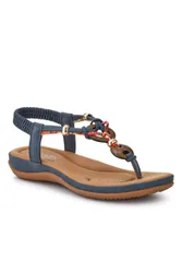 Women's Elasticated Toe Post Sandals in Blue Size: 8 - Blue - Size: 8