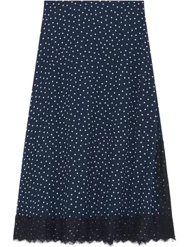 Falda midi con estampado de lunares - Caroll - FashionsVida
