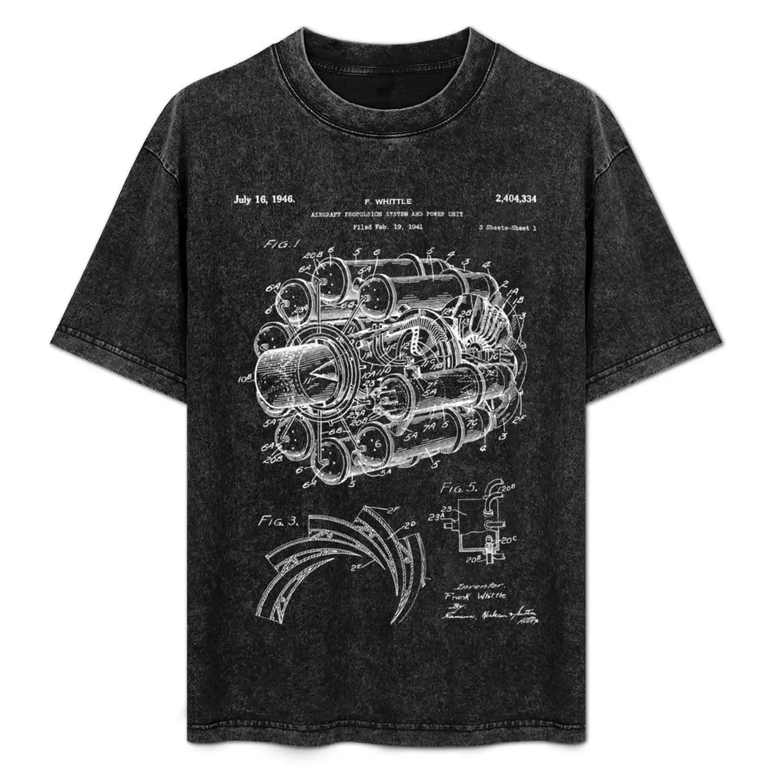 Airplane Jet Engine Patent - Airline Engine Art - Blueprint T-Shirt Basic Solid Tee for Daily Use - Aliexpress - FashionsVida