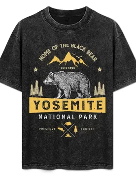 Yosemite National Park California T shirt - Vintage Bear T-Shirt Casual Loose Short Sleeve Tee for Men - Aliexpress - FashionsVida