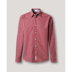 Camisa de hombre popelín cuadros fit slim