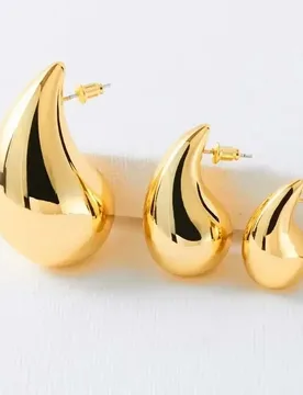 Trendy Plate Gold Color Chunky Waterdrop Dupes Drop Earrings for Women Personality Glossy Teardrop Earring Jewelry Gift - Aliexpress - FashionsVida