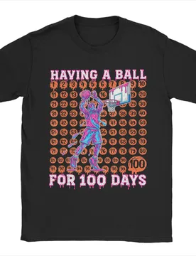 Days of School 100th Day Balls Basketball T Shirts Vintage Tee Shirt Short Sleeve O Neck T-Shirts Cotton Plus Size Clothes - Aliexpress - FashionsVida