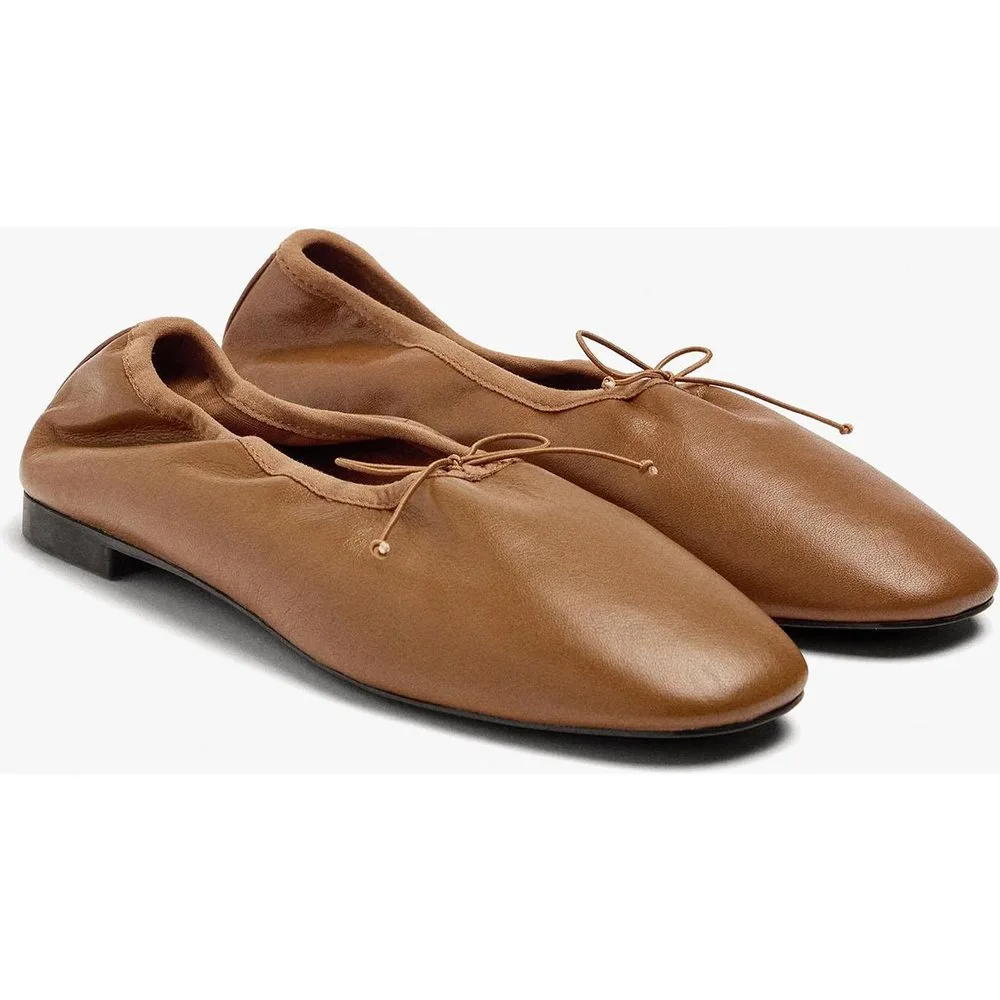 Bailarinas planas de mujer 100% piel en liso - Parfois - FashionsVida