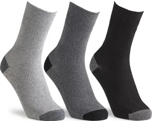 Cotton‑rich Softhold® Seam‑free Contrast Heel & Toe Socks - Mixed Greys - Size: S