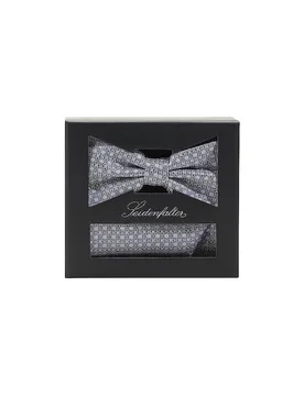 Nœud papillon - Ensemble avec pochette de costume gris clair - Seidenfalter - FashionsVida