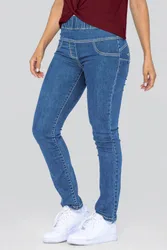 Women's Super Stretch Pull-On Denim Leggings Pants in Blue Size: 8 - Blue - Size: 8
