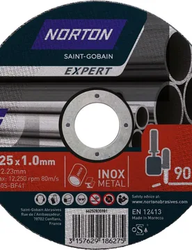 Discos de corte para acero e inox de 125 × 1,0 mm - Norton - FashionsVida