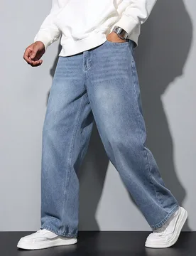 Pieza Jeans rectos de ajuste holgado y casual, estilo unisex de pareja (sin cinturón ni accesorios) - Shein - FashionsVida