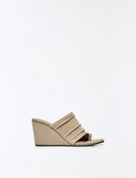 Mules À Talon Compensé 38 Sable - Bershka - FashionsVida