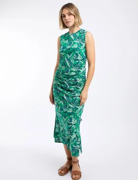 Tansley Womens Printed Sleeveless Midi Dress - - Size: 18 - Weird Fish - FashionsVida