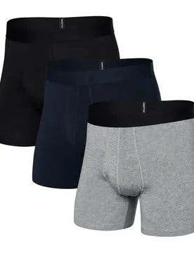 Boxers Droptemp™ Cooling Cotton 3 Unités Dk Grey Hthr / Dark Ink / Blk S