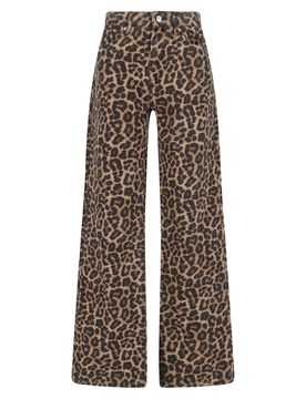 Leopard-Print 100% Cotton Jeans