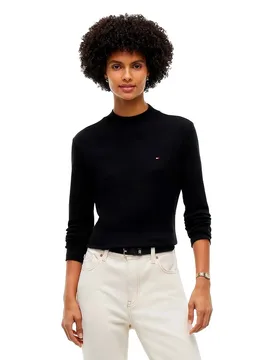 Maglietta A Manica Larga Con Collo Alto Cody Slim Fit Black XS - Tommy hilfiger - FashionsVida