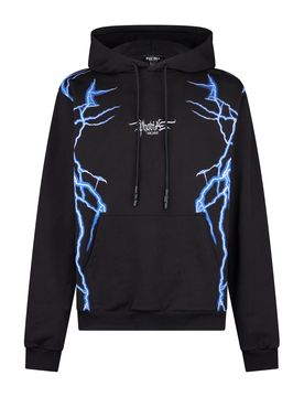 Felpa Leggera Cappuccio Uomo New Lightning Hoodie Black/blue
