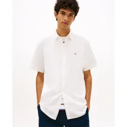 Camisa regular fit de manga corta tejido seesucker de hombre