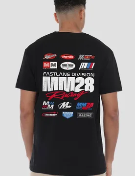 Unisex Mickey Mouse Racing Logo Group T-Shirt, Black Size: Small - Black - Size: S - Disney - FashionsVida