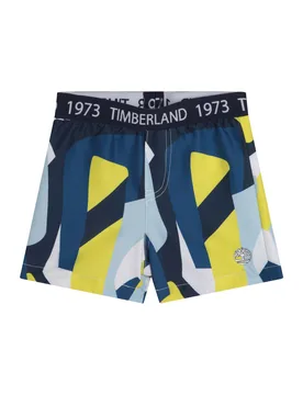 Boxer mare multicolor blu verde acido e grigio con elastico in vita 2-4 anni - Timberland - FashionsVida