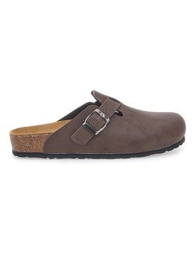 Sabot marroni con fibbia e sottopiede in pelle 32850 36