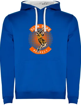 Sweat à Capuche Player Respect Bicolor Royal Blue / White XL - Kruskis - FashionsVida