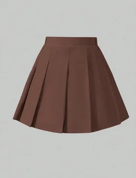 Falda plisada de cintura alta para niñas con pantalones cortos de integrados, falda-pantalón 2 en 1, versátil para todas las estaciones, se puede c - Shein - FashionsVida