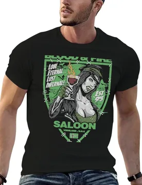 BLOOD & FIRE SALOON SHIRT T-Shirt t shirts for man pack cotton man t shirts graphic man t shirts for men casual T-shirt - Aliexpress - FashionsVida
