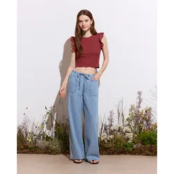 Pantalón vaquero de mujer con gomas