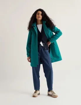 Pure Cotton Waterproof Hooded Mac Teal female - Seasalt cornwall - FashionsVida