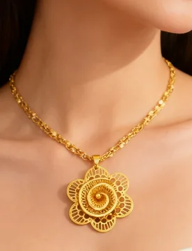 Fashion gold color jewelry set Flower necklaces earrings and rings For Women's Habesha Wedding Party Gift Daily - Aliexpress - FashionsVida