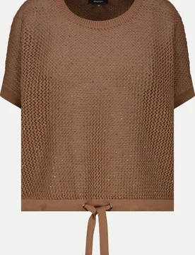 Ajour-Strickpullover Braun 38 - monari - FashionsVida