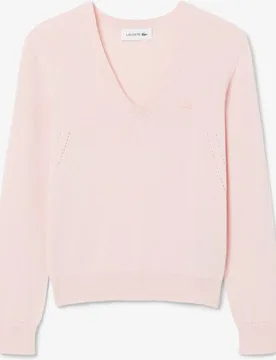 De cuello de pico de punto de canalé sin costuras en - Lacoste - FashionsVida