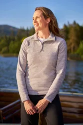 Women's Snowdon Fleece Top Quick Dry Half Zip Jumper in Grey Size: 16 - Grey - Size: 16
