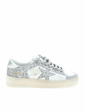 Sneakers Stardan con glitter bianche e argent
