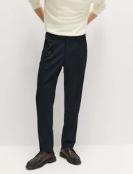 Tailored Fit Stretch Smart Trousers Dark Navy male