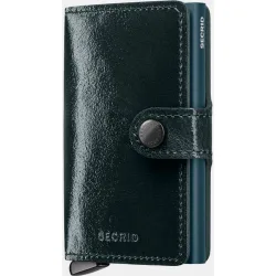 Tarjetero de piel Naplak Bottle Green con protección RFID