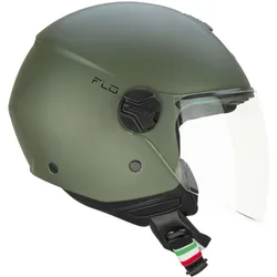 Casco Moto Jet 167A FLO MONO Verde Opaco - Visiera Lunga taglia XL