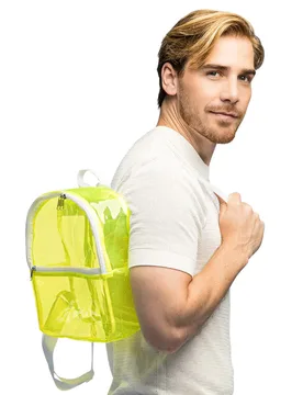 Transparenter Rucksack in Neongelb - BOLAND BV - FashionsVida