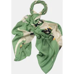 Fular con estampado de garzas