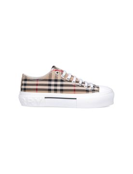 Burberry Round Toe Lace-Up Sneakers