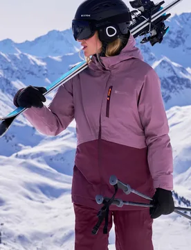 Alpine Womens Padded Waterproof Ski Jacket - Purple - Purple - Size: 10 - Mountain Warehouse - FashionsVida