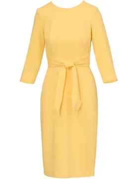 Vestido manga tres cuartos con nudo en la cintura - Adrianna Papell - FashionsVida