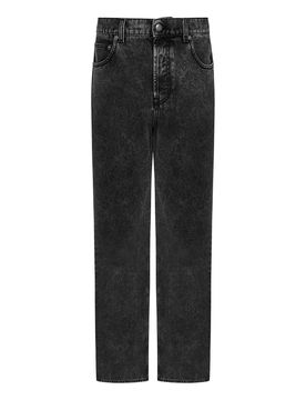 Jeans Baggy in denim di cotone sbiadito