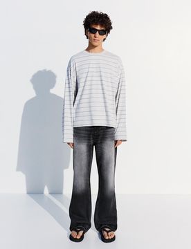 Jean Straight Flare 32 Noir