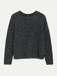 BLACK LABEL Strickpullover Meliert Schwarz 46