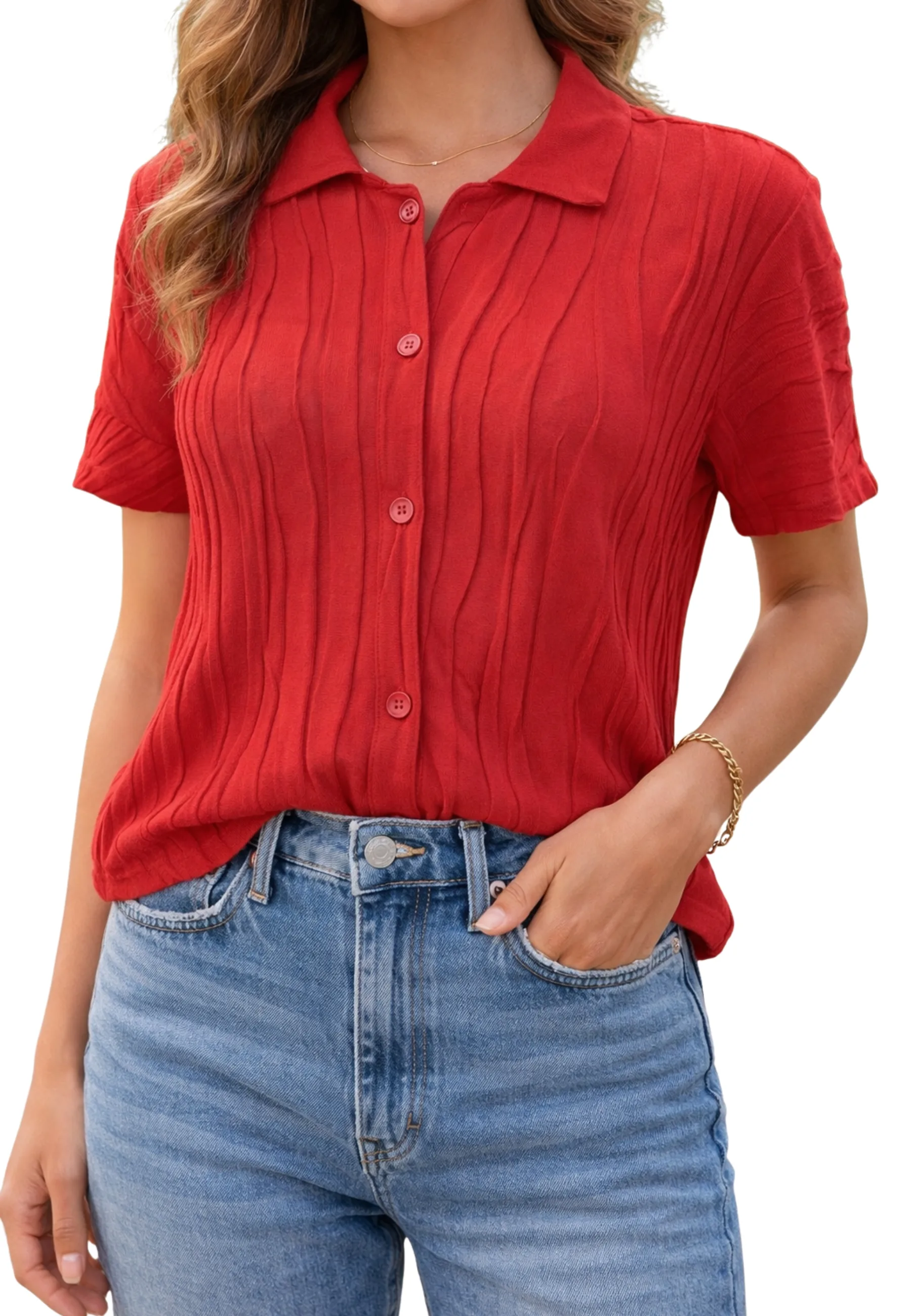 MAGLIA Donna MEZZA MANICA A POLO - PDR - FashionsVida