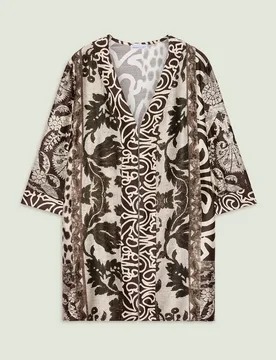 Spolverino donna bianco-marrone - LUISA VIOLA - FashionsVida