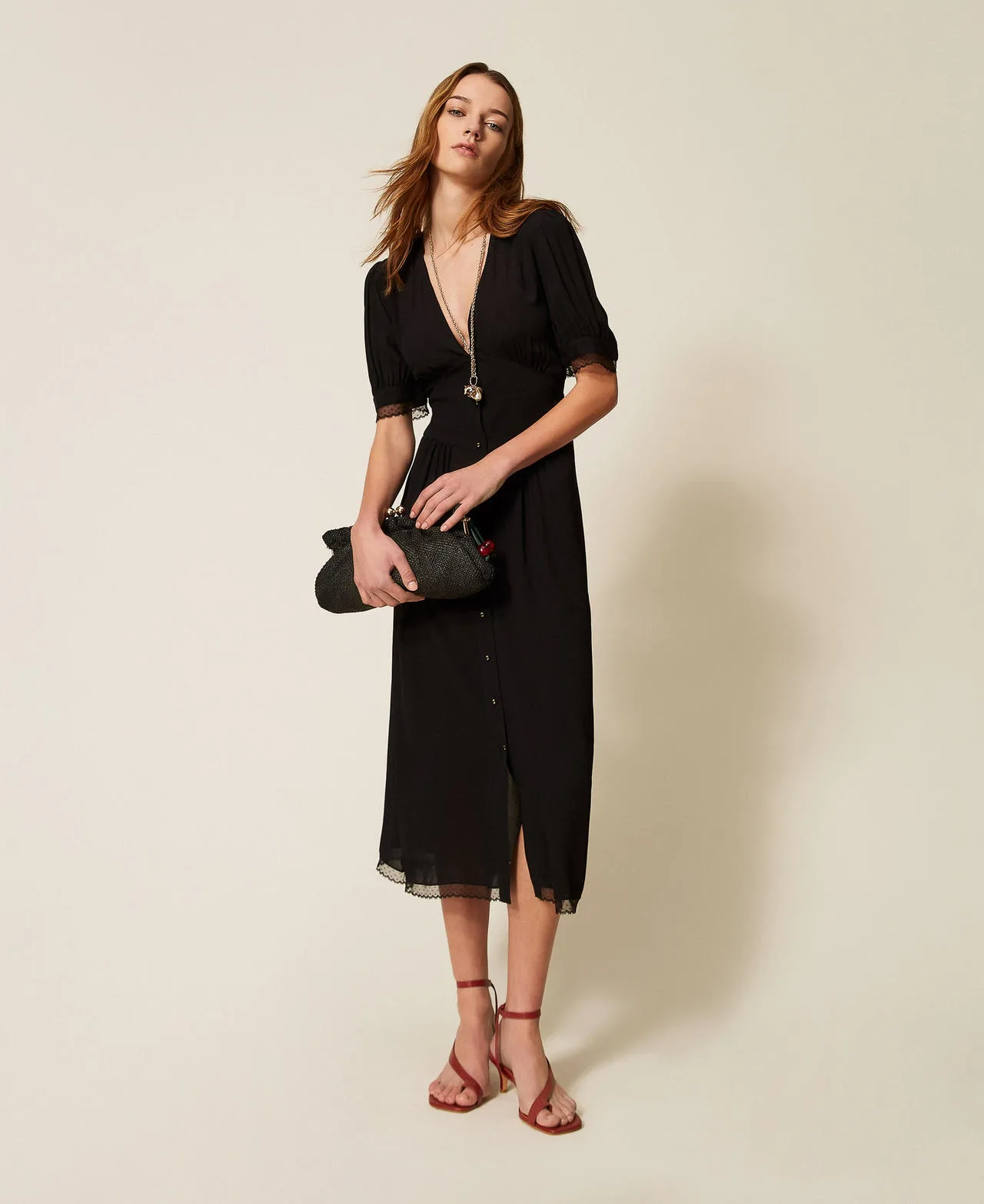 Twinset Robe longue en crêpe - TWINSET - FashionsVida