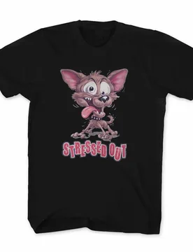 Funny Stressed Out Dog Cartoon Graphic Printed T-Shirt. Summer Cotton Short Sleeve O-Neck Mens T Shirt New S-3XL - Aliexpress - FashionsVida