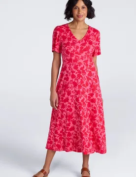 Como Womens Printed Tea Dress - Red - Red - Size: 10 - Mountain Warehouse - FashionsVida