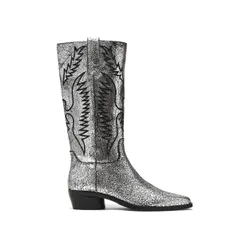 Womens Leather Trevi Boot Silvers - Silver - Size Uk 8